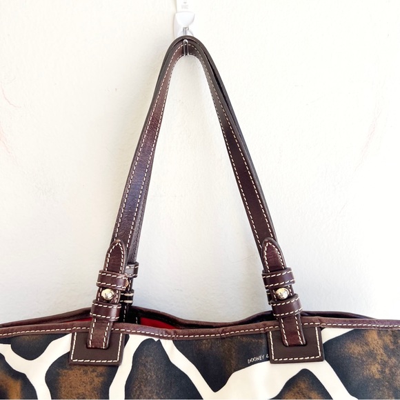 Dooney & Bourke Brown Giraffe Print Purse - Picture 4 of 12